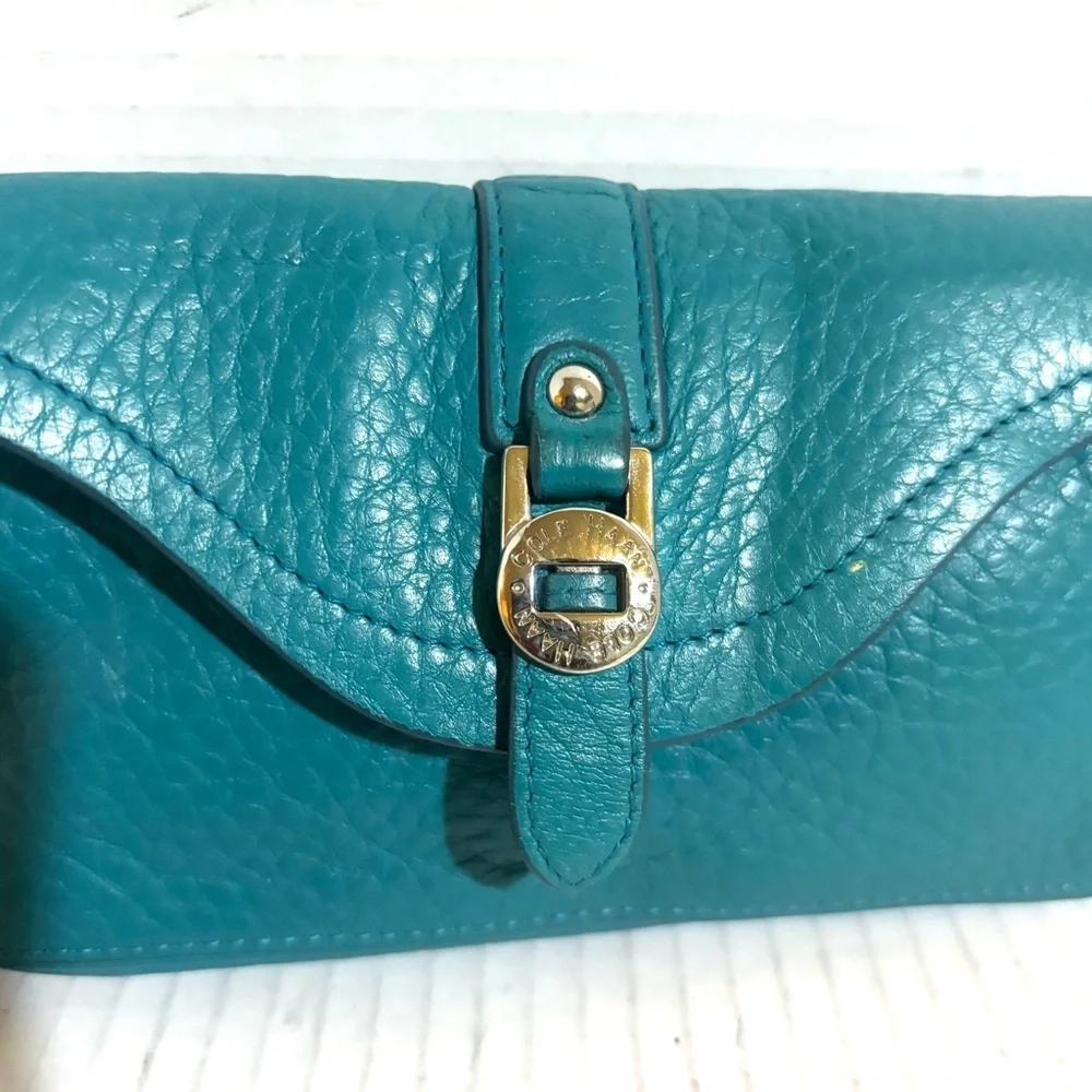 Cole Haan Turquoise Leather Wristlet